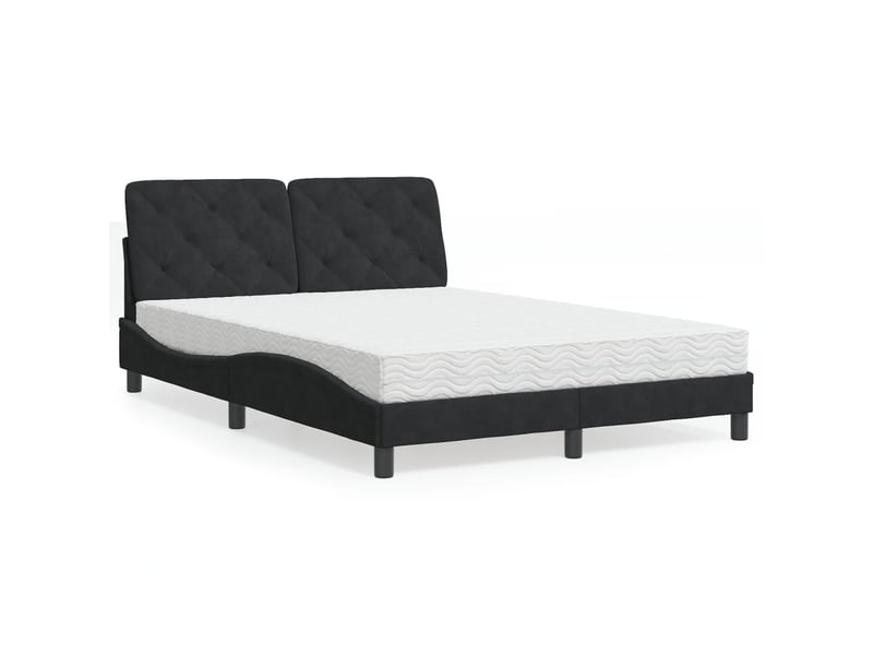  Lit avec matelas noir 120x200 cm velours  - Conforama A