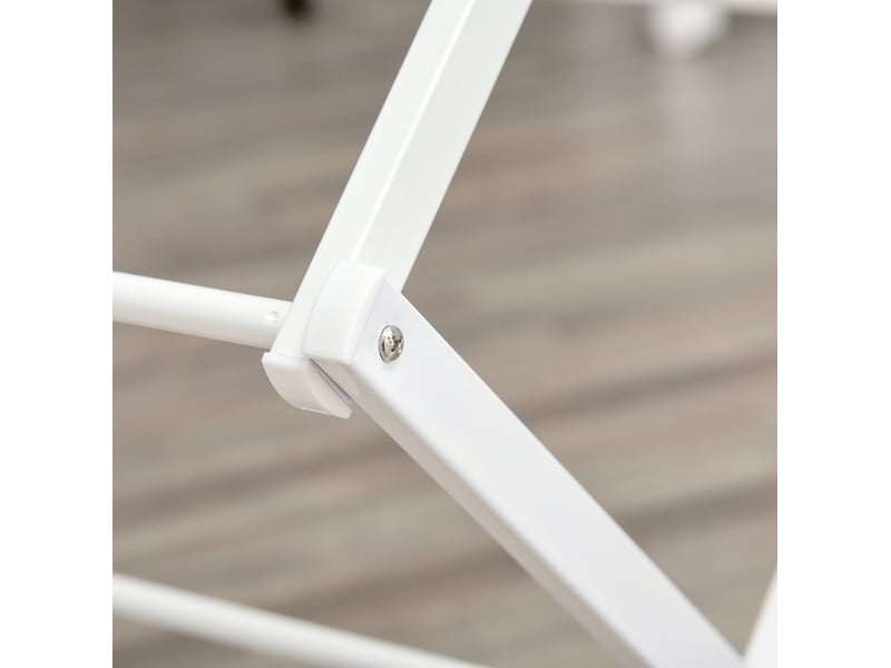Étendoir à linge tour pliable 74x35x144 cm – blanc – 8 niveaux, 10 barres, rangement compact - Conforama E