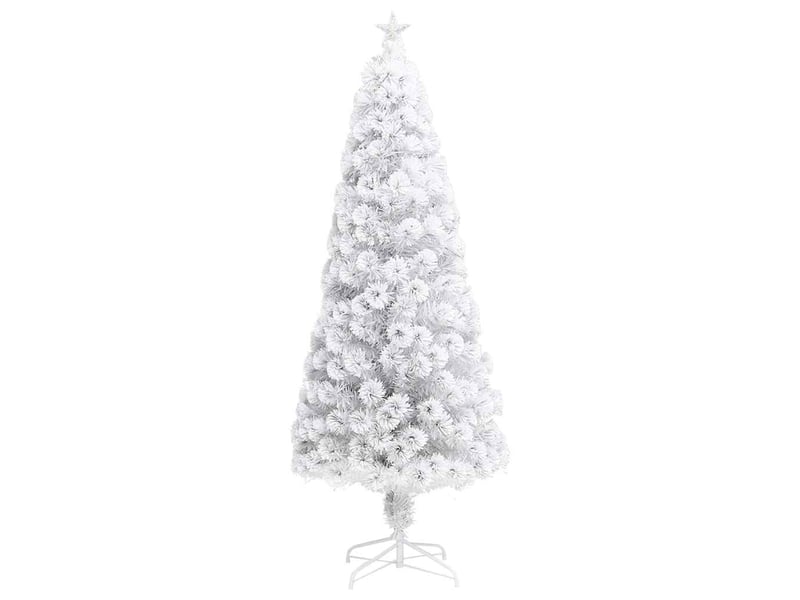  Sapin de noël, arbre de noël artificiel pré-éclairé blanc 210 cm fibre optique  - Conforama C