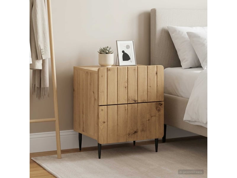  Table de chevet - cabinet de chevet - table de nuit 2 pièces chêne artisanal 43 x 34,5 x 49,5 cm  - Conforama C