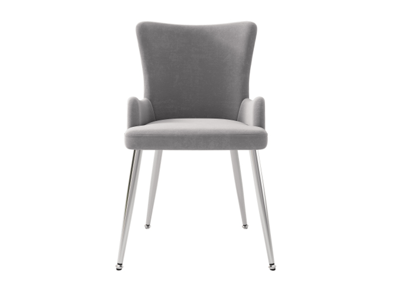 4 chaises en velours gris avec structure métal – style contemporain pour intérieur moderne, déco salon - Conforama A
