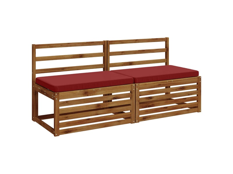 Lot de 2 coussins de banc, coussins d'assise vught 100 % polyester bordeaux cf57920 - Conforama A
