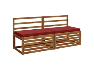 Lot de 2 coussins de banc, coussins d'assise vught 100 % polyester bordeaux cf57920
