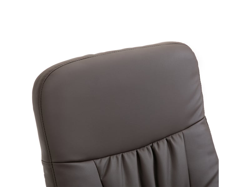  Fauteuil relax massant inclinable 76 x 81 x 105 cm – marron – pivotant 360° avec repose-pieds en simili cuir  - Conforama D