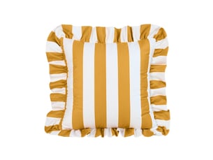 Housse de coussin carrée tendance – bordure à volants, motif rayé – design élégant et décoratif – parfait pour canapé, chambre et sofa – fermeture pratique-style 8