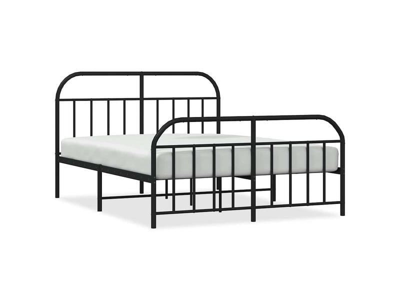  Lit double- lit adulte -  cadre de lit métal sans matelas avec pied de lit noir 135x190cm  - Conforama A