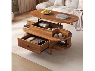Table basse capsule coloris marron <strong>MODENUIT </strong> <strong></strong> - 50 cmx105 cm
