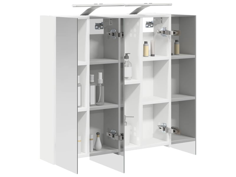  Armoire miroir salle de bain, meuble de rangement blanc 70x14.5x70 cm shl2252  - Conforama C