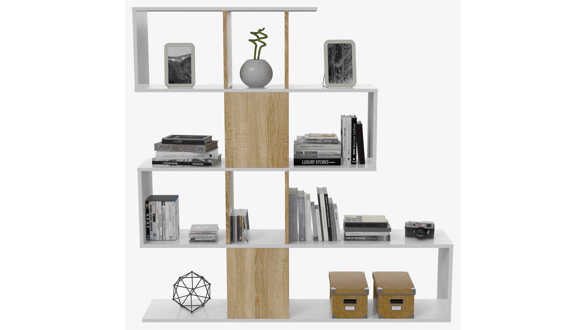 Bibliotheque ZIGZAG bicolore 145 Conforama