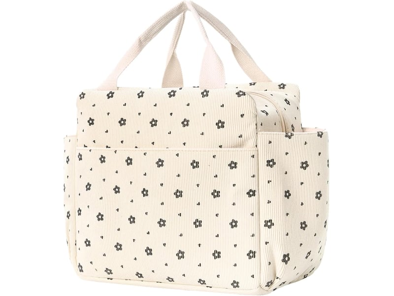  Velours côtelé sac isotherme repas femme, grande capacité sac lunch box, lunch bag isotherme avec de multiples poches, idéal pour le travail  - Conforama A