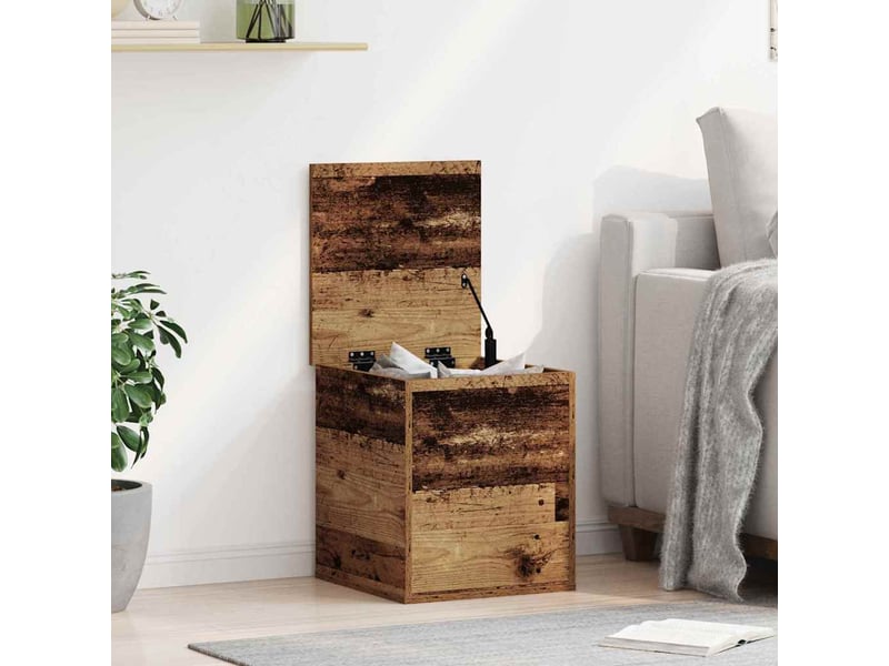  Boîte de rangement, coffre de rangement bois ancien 40x42x46 cm  - Conforama B