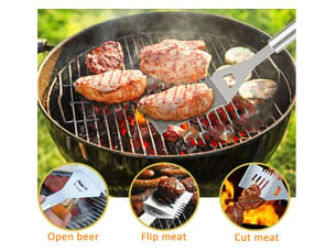 Ensemble d'ustensiles de barbecue en acier inoxydable – lot de 5 pièces, professionnel