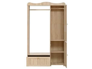 Armoire-penderie avec miroir et 2 portes mdf coloris chêne 115.5x38.5x194.5 cm