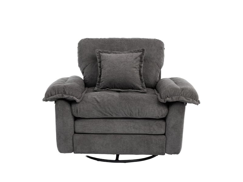  Fauteuil pivotant à 360° en tissu chenille gris W3750S00003 - Conforama A
