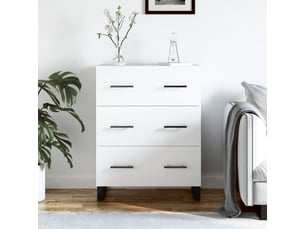 Buffet - bahut - meuble de rangement blanc 69,5x34x90 cm bois d'ingénierie