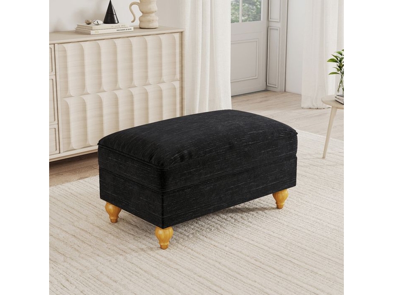  Tabouret en chenille - noir - chenille douce et épaisse - dimensions 90x56,5x49 cm - poids 13 kg  - Conforama C