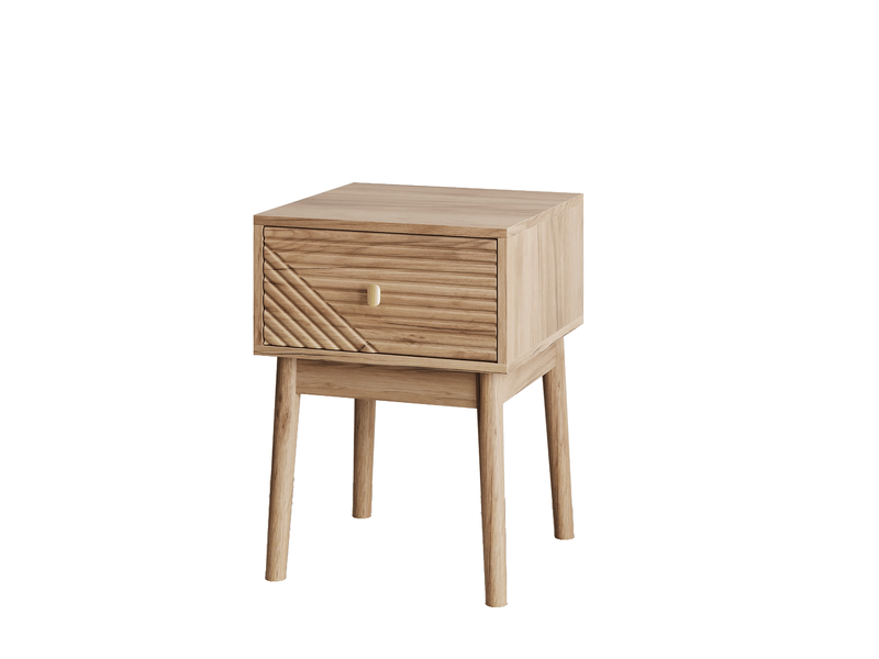  Table de chevet tcqpz lot de 2 40 x 40 x 55 cm 1 tiroir mdf et panneaux de particules chêne clair  - Conforama A