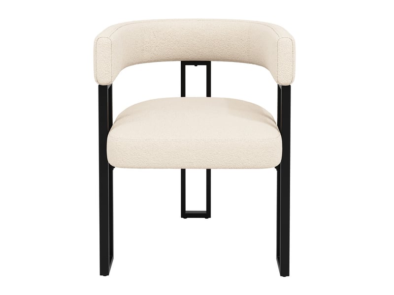 Lot de 2 chaise de salle à manger rembourrées - en tissu en flanelle - structure en métal - beige - Conforama D