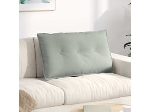 Coussin de dos, coussin de dossier gris clair 80 x 50 cm tissu en velours côtelé cf54687