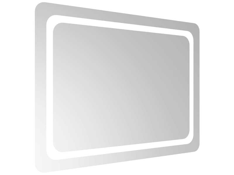 Miroir de salle de bain, miroir de toilette led transparent 80 x 60 cm verre trempé cf62619 - Conforama D