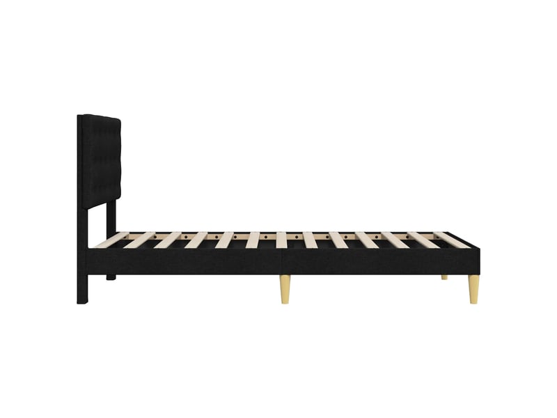  Lit simple- lit adulte -  cadre de lit avec tête de lit noir 100 x 200 cm tissu  - Conforama D
