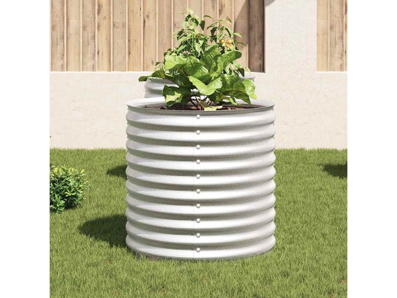  Jardinière - lit surélevé de jardin 80x80x81 cm acier galvanisé argenté  - Conforama C