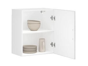 Meuble de rangement, armoire murale de cuisine porto gris béton bois d'ingénierie shl9030