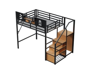 Lit mezzanine 140x200 cm <strong></strong>  <strong></strong> coloris noir