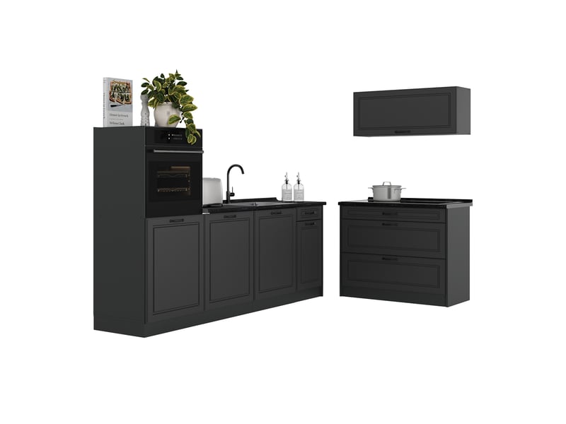  Vicco cuisine, anthracite campagneanthracite, 220cm sans plan de travail  - Conforama E