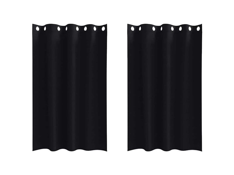 Lot de 2 rideaux occultants, rideaux black-out avec anneaux noir 175 x 140 cm cf44709 - Conforama A