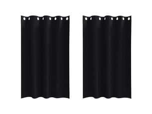 Lot de 2 rideaux occultants, rideaux black-out avec anneaux noir 175 x 140 cm cf44709