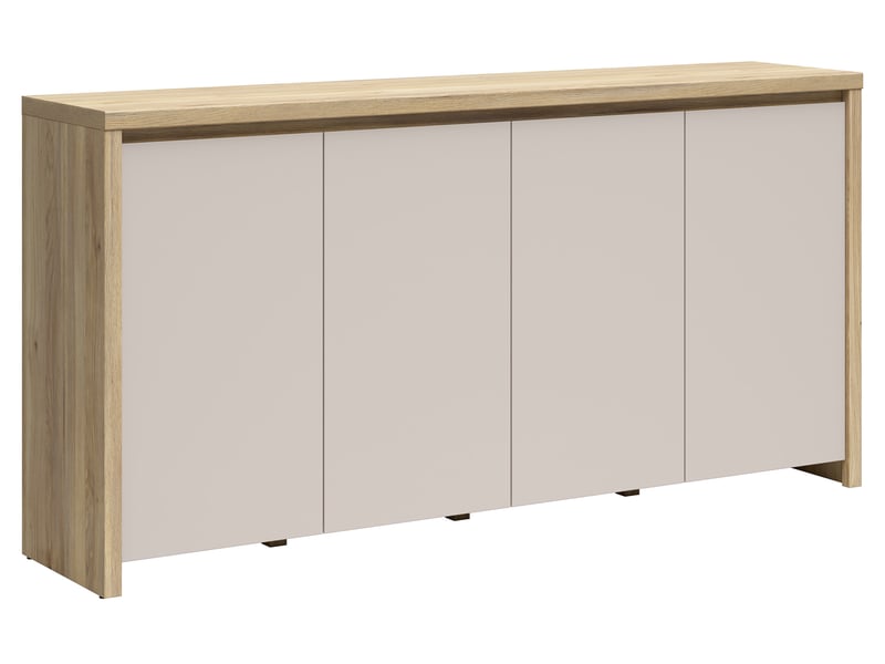  Buffet bas meuble de rangement 4 portes coloris chêne mauvellacachemire - longueur 182 x profondeur 40 x hauteur 94 cm  - Conforama A