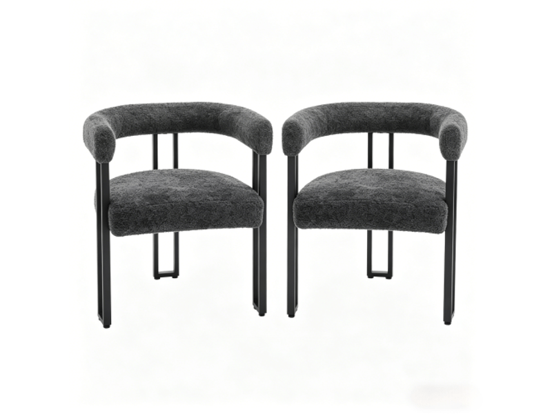 Chaises confortables - salle à manger et salon - dossier et accoudoirs intégrés - cafélecturemaquillage, lot de 2 - Conforama A