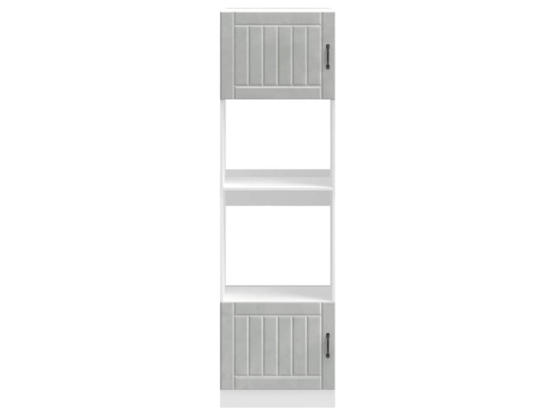  Lot de 2 armoires à four classiques 60 x 57 x 207 cm avec pieds réglables design peu encombrant en bois d'ingénierie gris béton 02_0055710  - Conforama B