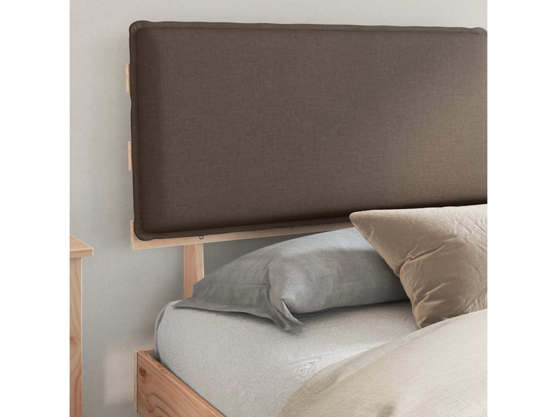Lit double- lit adulte - cadre de lit avec tête de lit rembourrée taupe 180 x 200 cm - Conforama B
