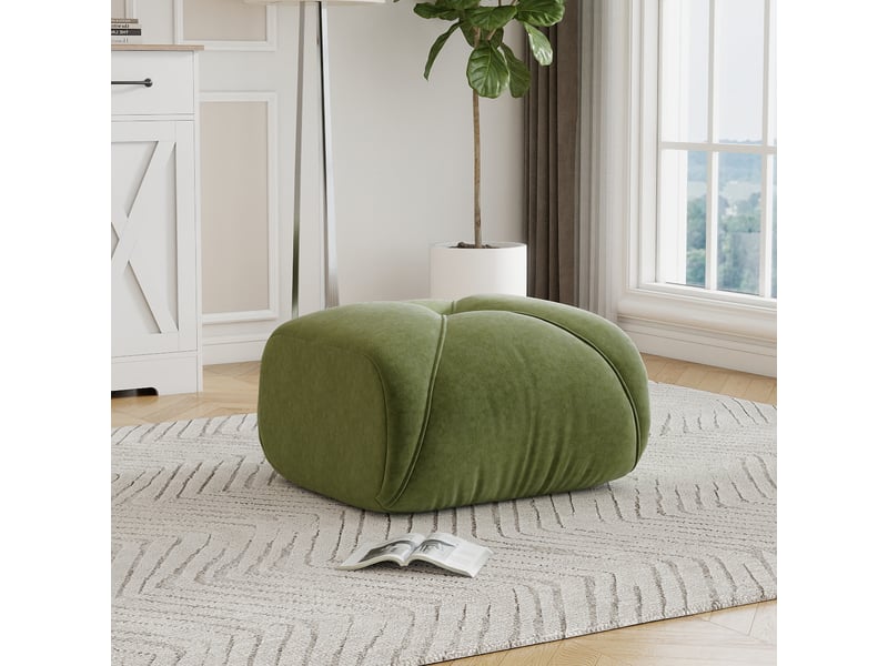  Elowin ottoman chenille-vert SF20250056016 - Conforama C