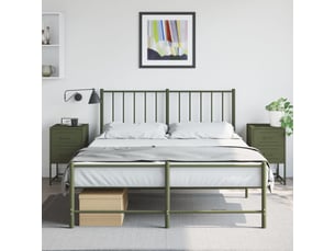 Lot de 2 tables de chevet - cabinet de chevet - table de nuit vert olive 36x39x60,5 cm acier