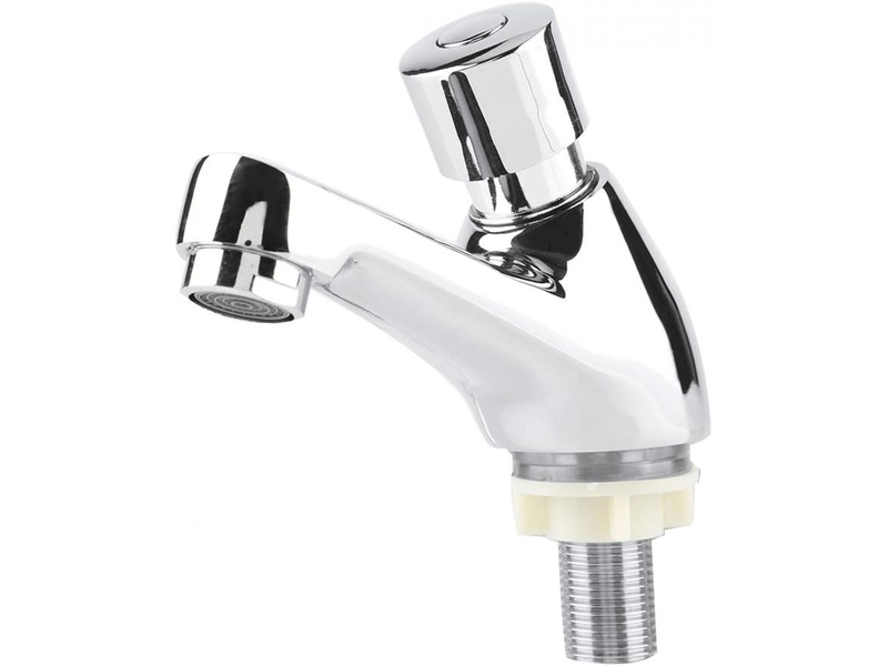  Robinet temporisé lave main lavabo robinet chromé fermeture automatique robinet d'économie d'eau robinet pour cuisine salle de bain lave-main wc  - Conforama A