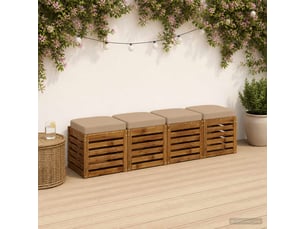 Lot de 4 coussins de siège, coussins d'assise soest 100 % polyester sable cf60802