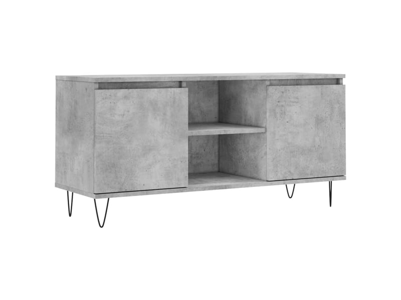  Meuble tv - banc tv - meuble de rangement gris béton 104x35x50 cm bois d'ingénierie  - Conforama A