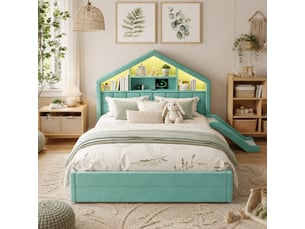 Lit cabane 140x200 cm <strong></strong> <strong>OMNIGLINT TRADING LTD</strong> coloris bleu
