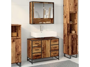 Cabinet de salle de bain, armoire salle de bain bois ancien 80 x 33 x 60 cm cf65276