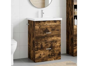 Ensemble de mobilier de salle de bain chêne fumé shl4344