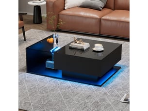 Table basse rectangulaire coloris noir   - 50 cmx100 cm