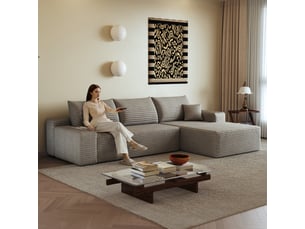 Canapé d'angle modulaire 270 x 175 x 83 cm 2 places en l, assise profonde, sans montage, canapé compressé, chameau