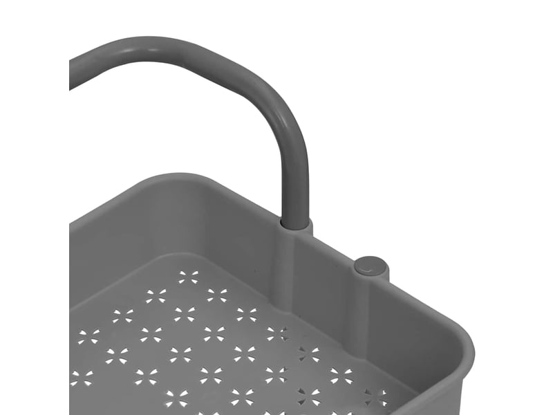  Desserte de cuisine, chariot de rangement 3 niveaux gris 42x35x85 cm fer et abs  - Conforama E