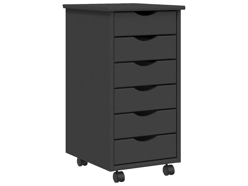  Armoire de rangement roulante avec tiroirs moss gris bois de pin solide shl2535  - Conforama A