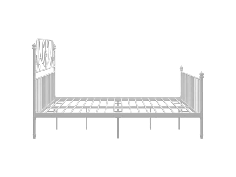 Lit double- lit adulte -  cadre de lit sans matelas blanc métal 180x200 cm  - Conforama C