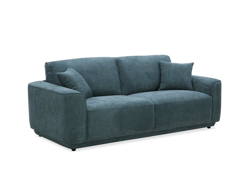  Canapé 3 places en velours chiné bleu carlota CARLOTA - Conforama D