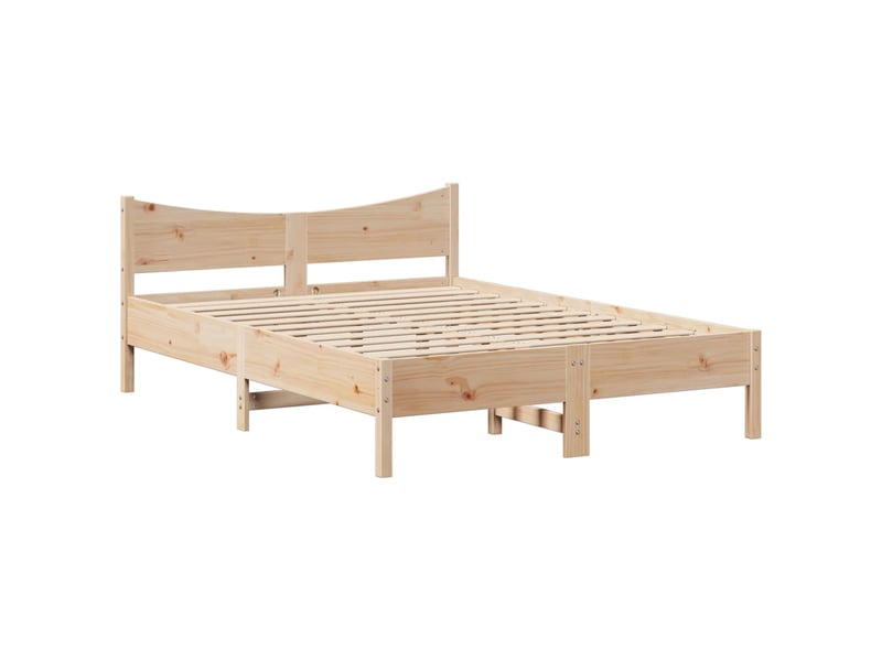  Lit double- lit adulte -  cadre de lit avec tête de lit 150x200 cm bois de pin massif  - Conforama D